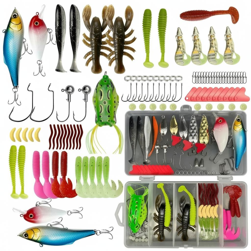 Fishing Hook Box - ชุดอุปกรณ์ตกปลาพรีเมียม 133 ชิ้น กล่องอุปกรณ์ตกปลา อุปกรณ์ตกปลา กล่องอุปกรณ์ตกปลา