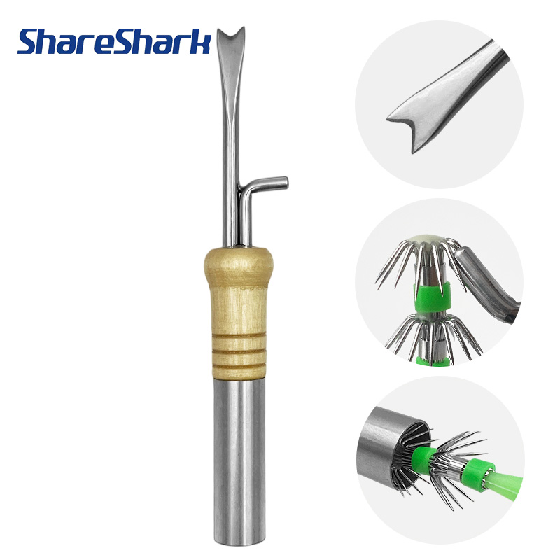 Fishing Hook Stainless Steel - เครื่องมือปรับแต่งตะขอจิ๊กปลาหมึกอเนกประสงค์ ShareShark พร้อมเข็มไล่เลือดปลาหมึกสแตนเลส สำหรับตกปลาหมึกในน้ำเค็ม