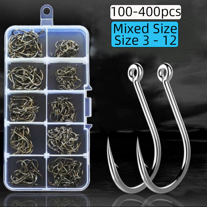 100-400 ชิ้น/กล่อง 3 # -12 #   - Fishing Hook Circle บทวิจารณ์และราคา