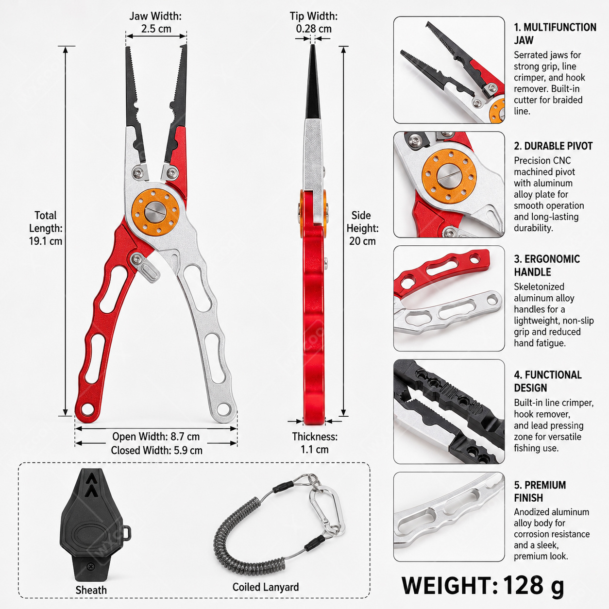 คีมตัดสายเบ็ด WXCOO พร้อมที่ถอ - Fishing Hook Remover บทวิจารณ์และราคา