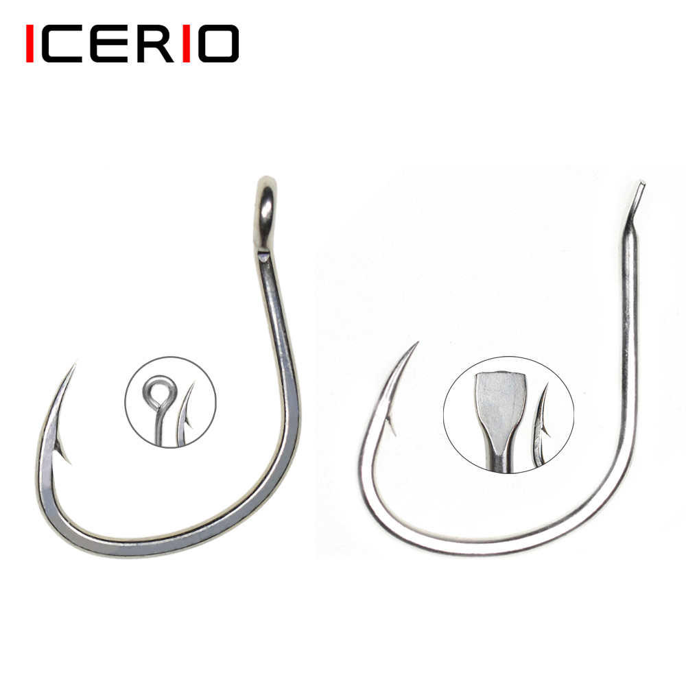 Icerio 10ชิ้นตะขอเคลือบดีบุกป้ - Fishing Hook Barbless บทวิจารณ์และราคา
